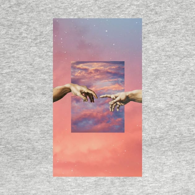 sunset michelangelo hands art aesthetic phone case clouds painting by kaledabean